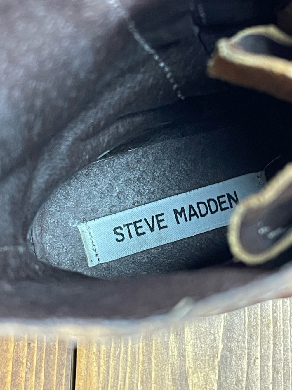 Steve Madden Womens size 6.5 Troopa brown leather lace up boots - Picture 8 of 9